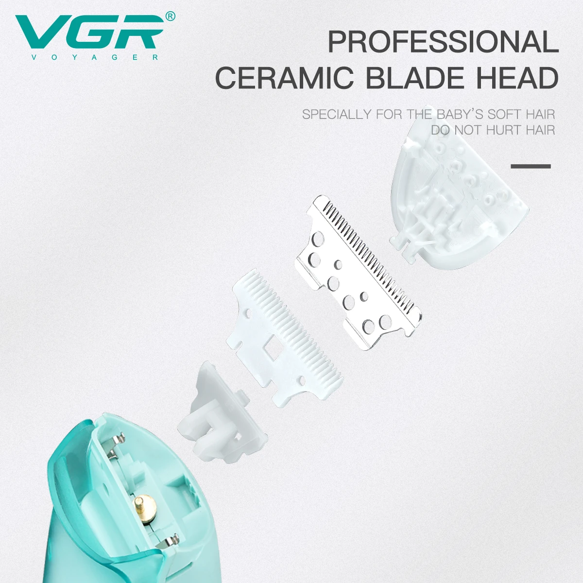 VGR V-151 Low Noise Professional Ceramic Blades  Baby Hair Clipper Electric Hair Trimmers for Kids with 3 Comb Guide