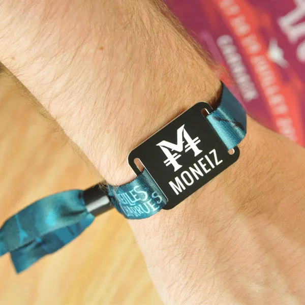 Adjustable woven band with rfid small card events activities smart wrist band