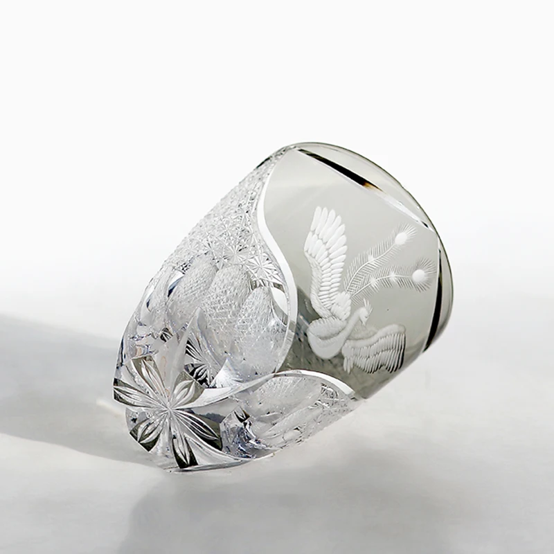 300ml Hand-Cut Beautiful Crystal Drinking Glass for Whisky and Wine Clear Glass Cup Tumbler with Engraving for Decoration