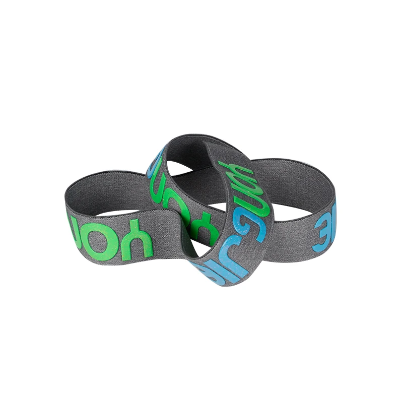 Man Underwear Waistband Logo Special Rubber Embossed Jacquard Silicone Webbing Custom Silicon Elastic Bandband