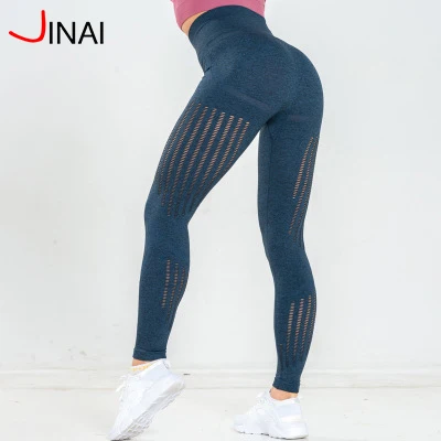 
Seamless Mesh Leggings High Waist Yoga Pants Workout Gym Pants Hollow Out Sport Fitness Push Up Leggings 