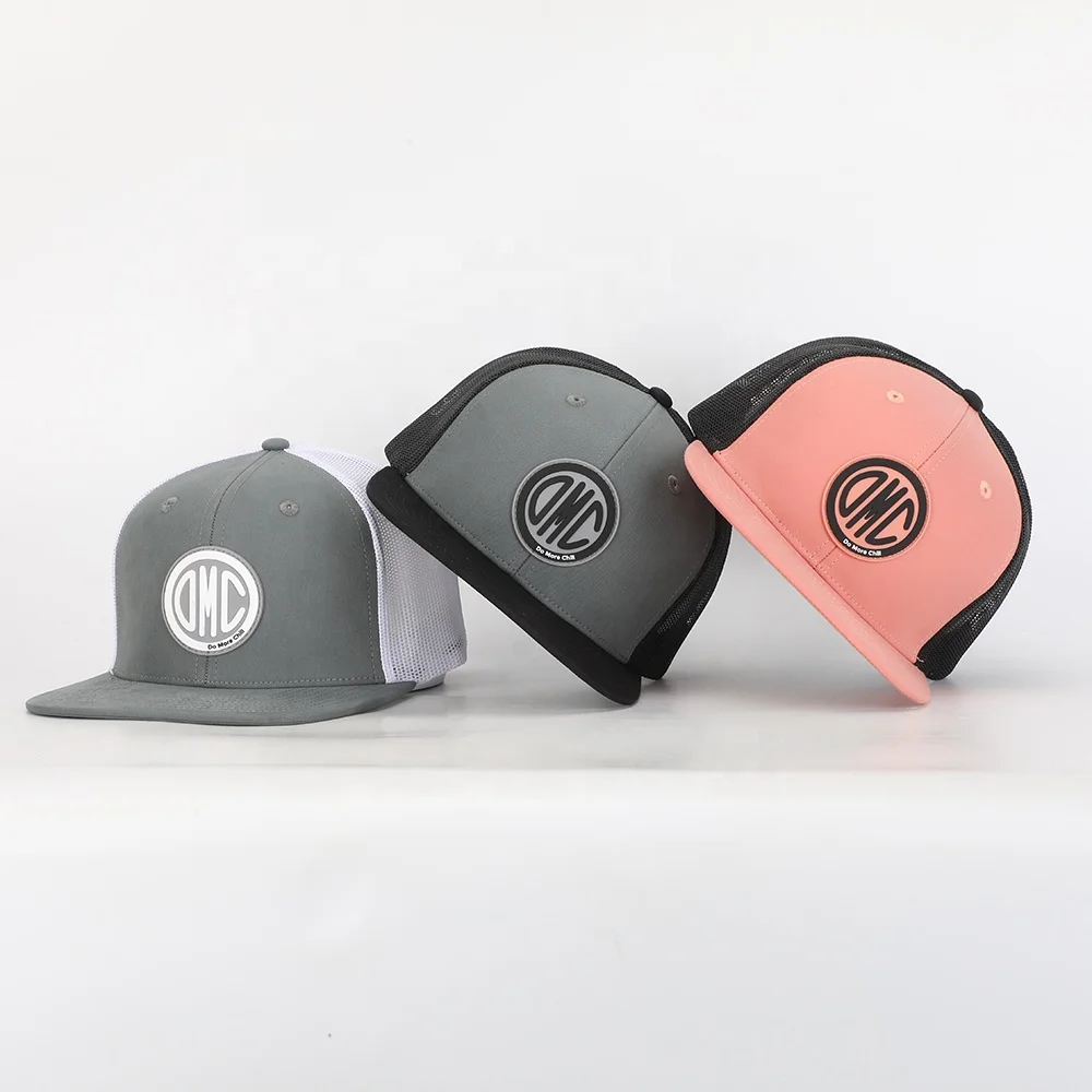 Wholesale Custom Oem BSCI High Quality Embroidery Logo 6 Panel Flat Brim Truck Hat,Gray Cotton Gorras,Woven Patch Snapback Cap