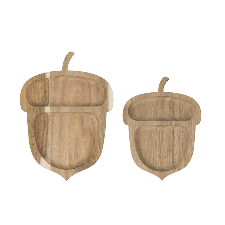 K & B Kitchen Custom Wooden Acacia Serving Plates Wood Pine Nuts Melon Seeds Plate For Food