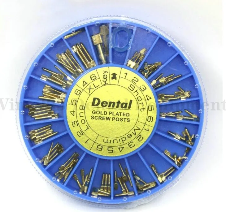 Стоматологические материалы винтовой стержень титановая нержавеющая сталь позолоченный 120 шт. мини-шпильки для стоматологического инструмента стоматологии