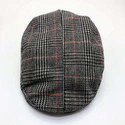 ALLCH Adult Winter Autumn European Style Checked Custom Newsboy hats Flat Cap Ivy Hat