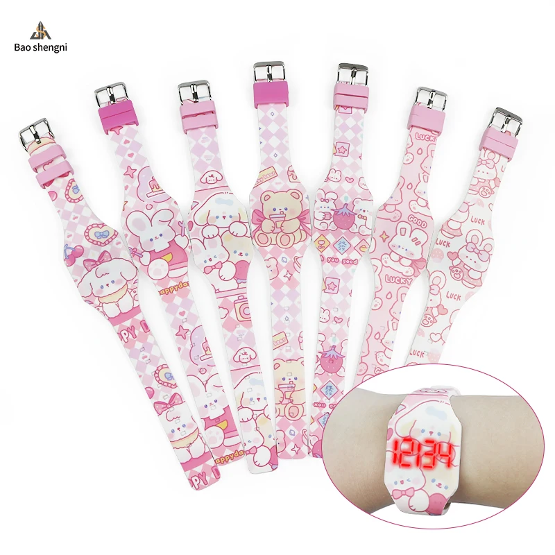 Wholesale Silicone Digital Watch Girls Boys LED Sport Watch Colorful Gift Watch For Kids