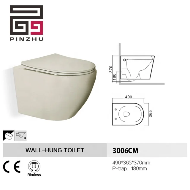 Modern bathroom High-end custom design series matte black color wall hung wc toilet