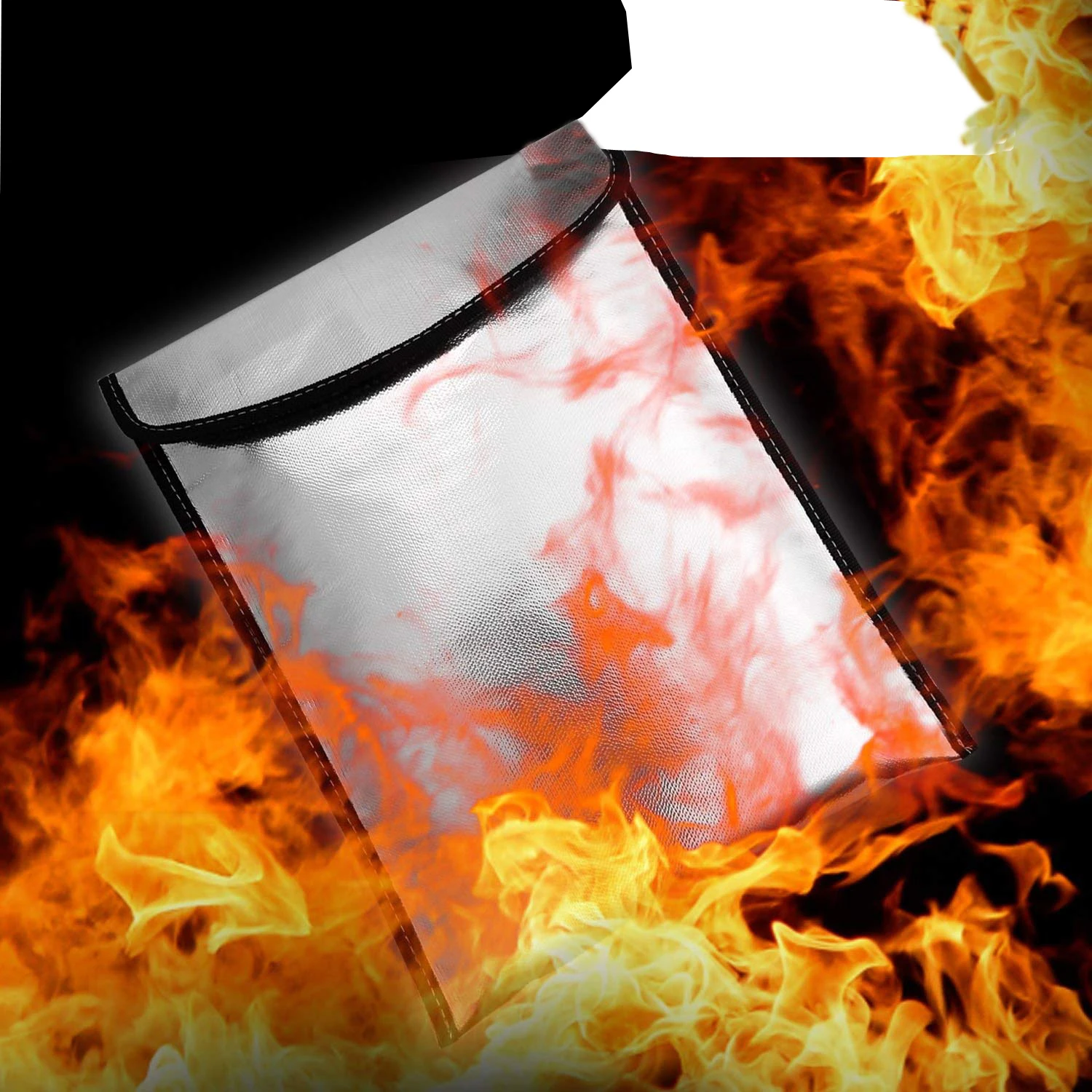 Silicone Coated Fiberglass Non-Itchy Document Money Cash Passports Jewelry Battery Bag Safe Waterproof Fireproof Laptop Bag