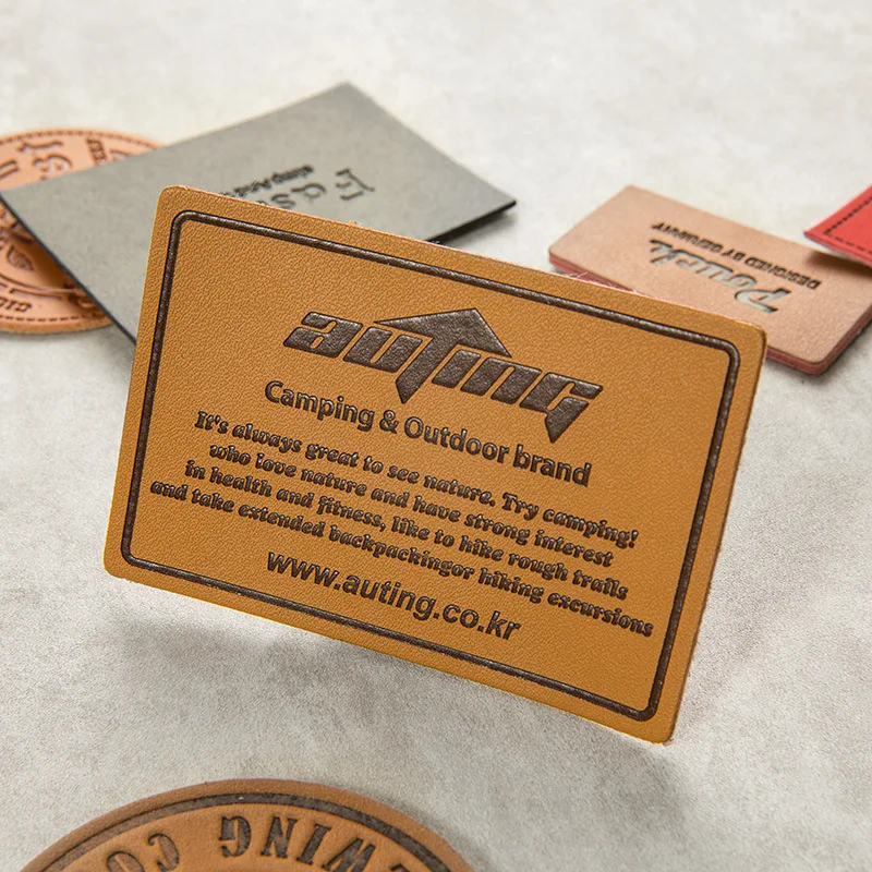 New Arrival Denim Clothes Labels Leather Patch Label Custom Embossed Logo PU Leather Patches For Jeans