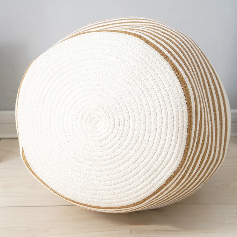 Huayang foldable bathroom laundry organizer cotton rope woven laundry basket