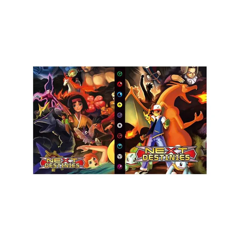 Оптовая продажа Toploader 4 Pocket Charizard Pikachu Verzamel книга для Коллекционеров Карт Pokemon папка торговых карт папки держатель альбом