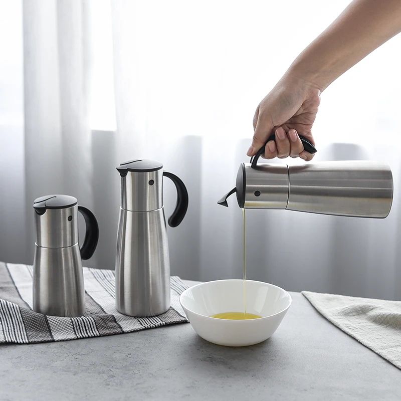 2024 New Arrivals Kitchen Accessories 600ml 304 Stainless Steel Kitchen Olive Oil and Vinegar Bottle  Dispenser for Cooking