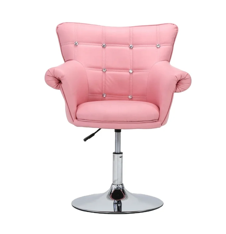 2022 Hot Pink Salon Chair Salon Furniture Hair Beauty Nail Chair Bar Stool barber chairs