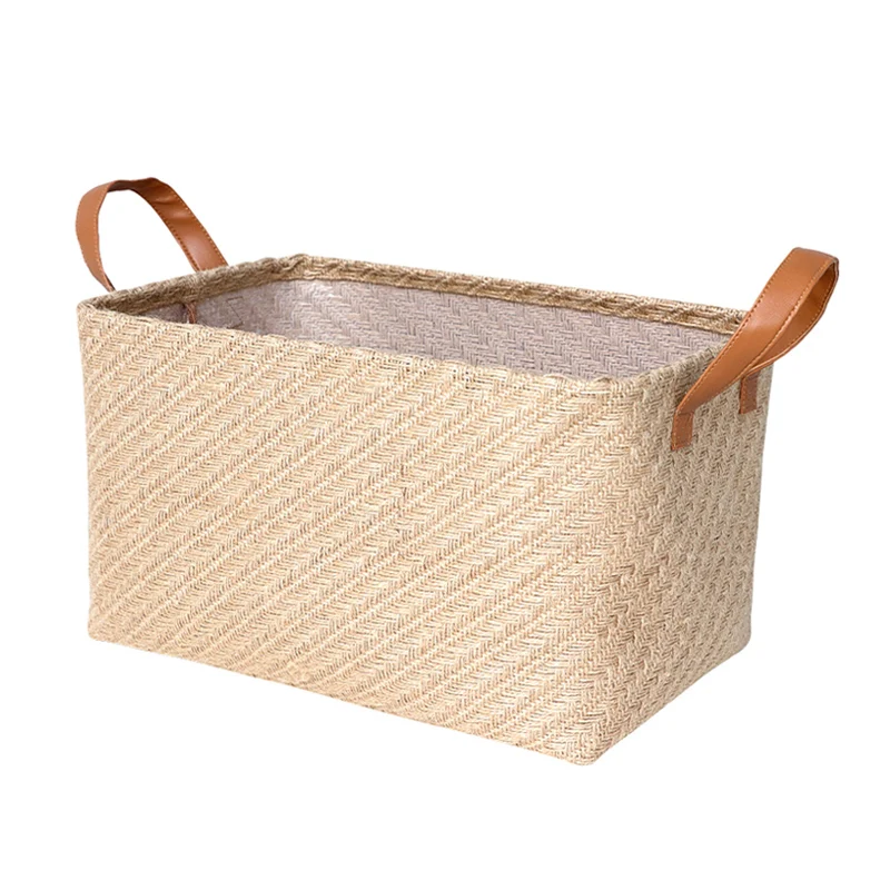 High Quality Collapsible Cotton Linen Fabric Baskets Kids Toy Storage Bins Organizer Basket For Shelves