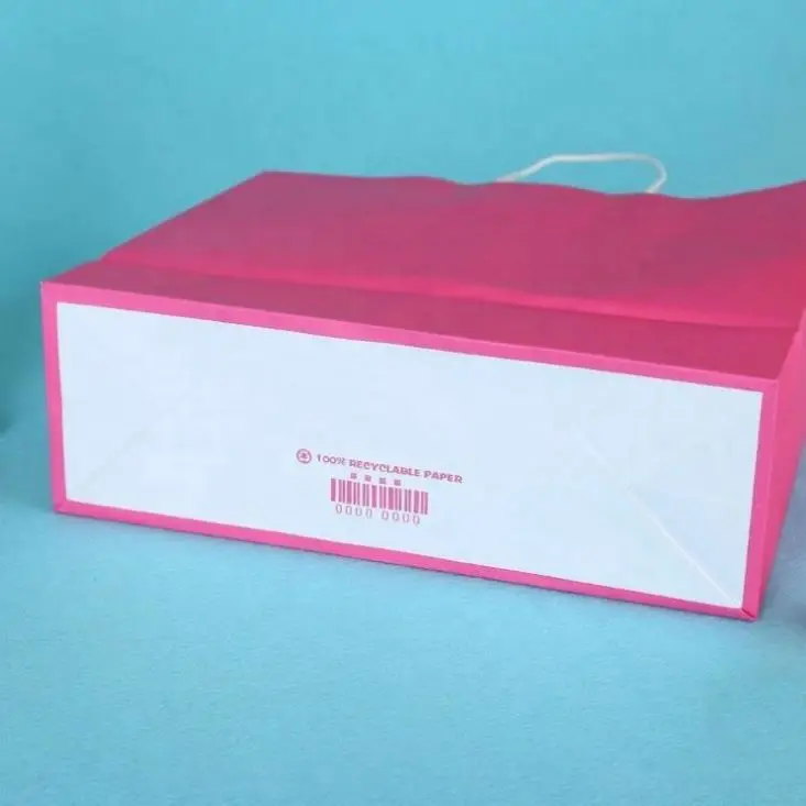 China Thin White Material Colored Kraft Paper Bag With Customized Logo Accepted Manufacturers