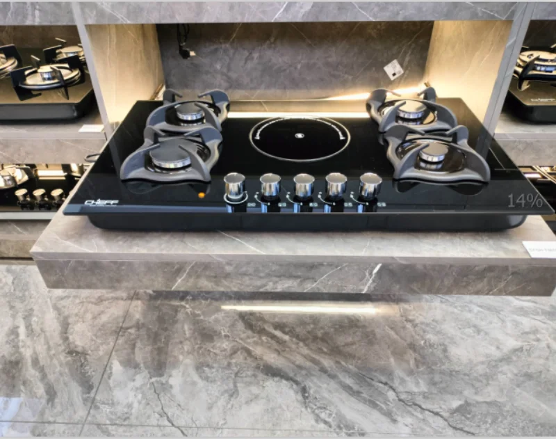 Kitchen Infrared and Gas Cooker Glass Table Top Electric Gas Cooktops one Infrared Stove 4 Gas Burner Stove Built in