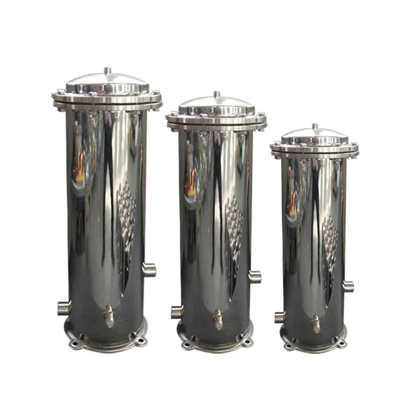 10 inches 3-core high flow stainless steel water filter housing chemical machinery equipment filter