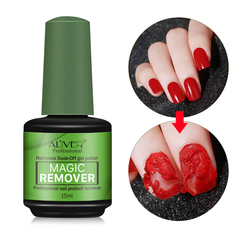 ALIVER high quality magic remover quickly remove nail gel 15ml professional uv gel nail polish remover