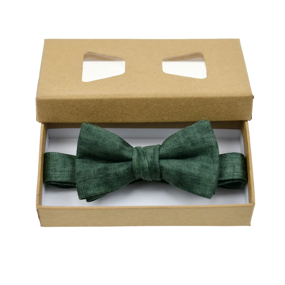 100% льняной галстук-бабочка для мальчиков