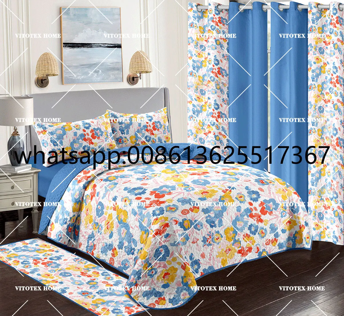 Top selling products 2023 luxury bedding sets bedroom curtains and sheet set matching