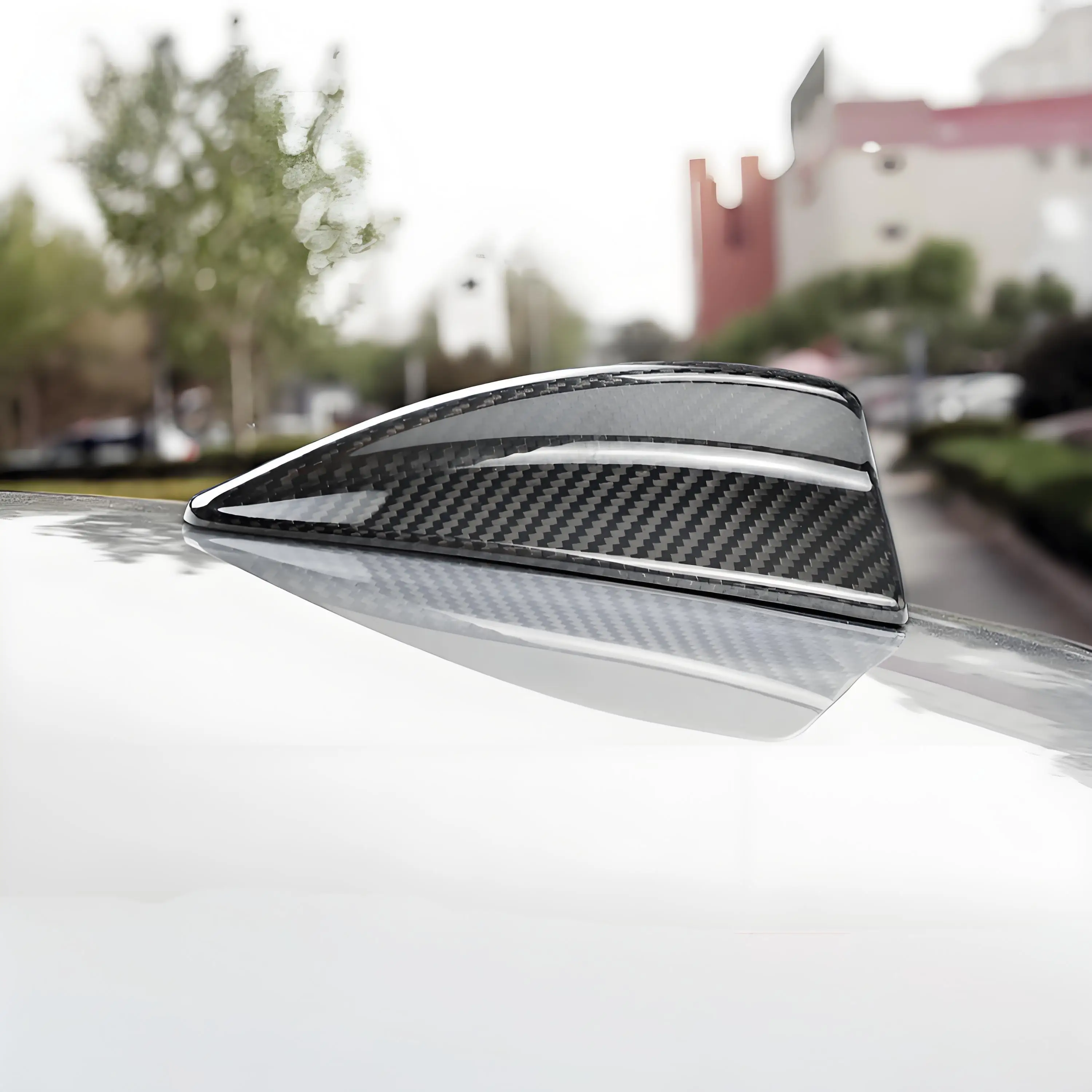 Genuine Old School Style Real Carbon Fiber Shark Fin Antenna Cover FOR BMW E91 X1 E84 Interior Accessory Business Car Interiors