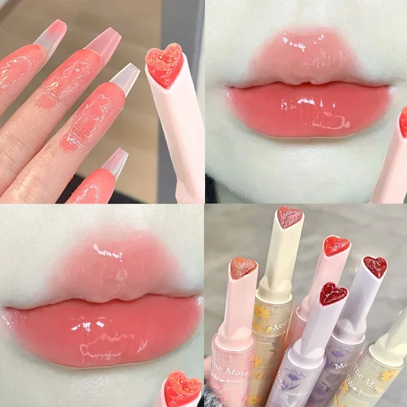 custom make up Glaze Love Heart Shape Solid makeup Lipstick Pen Lips gloss Makeup Cosmetic lip stick wholesale bulk