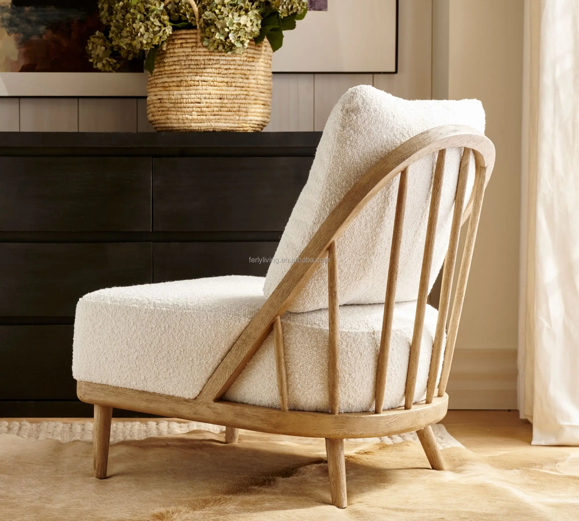 FERLY Customization Home Furniture Living Room Sofa Armchair Modern Luxury Armchairs For Modern Living Room In Wood Armchair