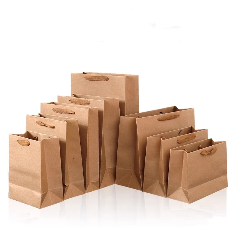 Kraft paper bag handbag catering takeaway milk tea coffee commercial baking packaging bag