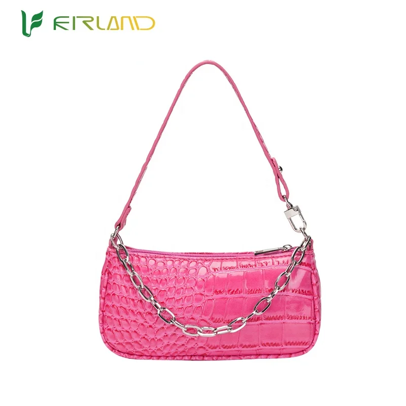 Factory Offer Luxury  Fashion Styles PU Material Pink girls purse cheap shoulder hand bags Armpit bag