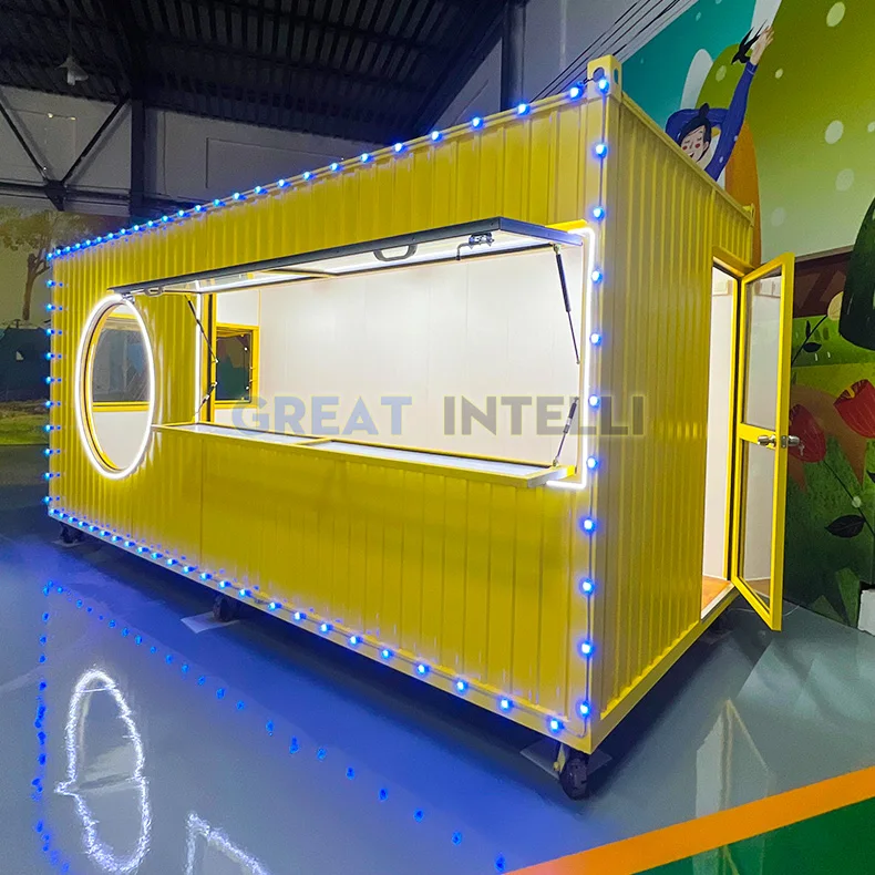 Пищевой грузовик модульный каркасный кофейный магазин мороженого сборный дом контейнер для быстрого питания кафе