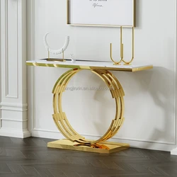 2021luxury marble top stainless steel base hallway corner console table decorative living room