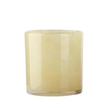 Handblown cylindrical transparent crystal glass recycling multicolored confetti beverage cup