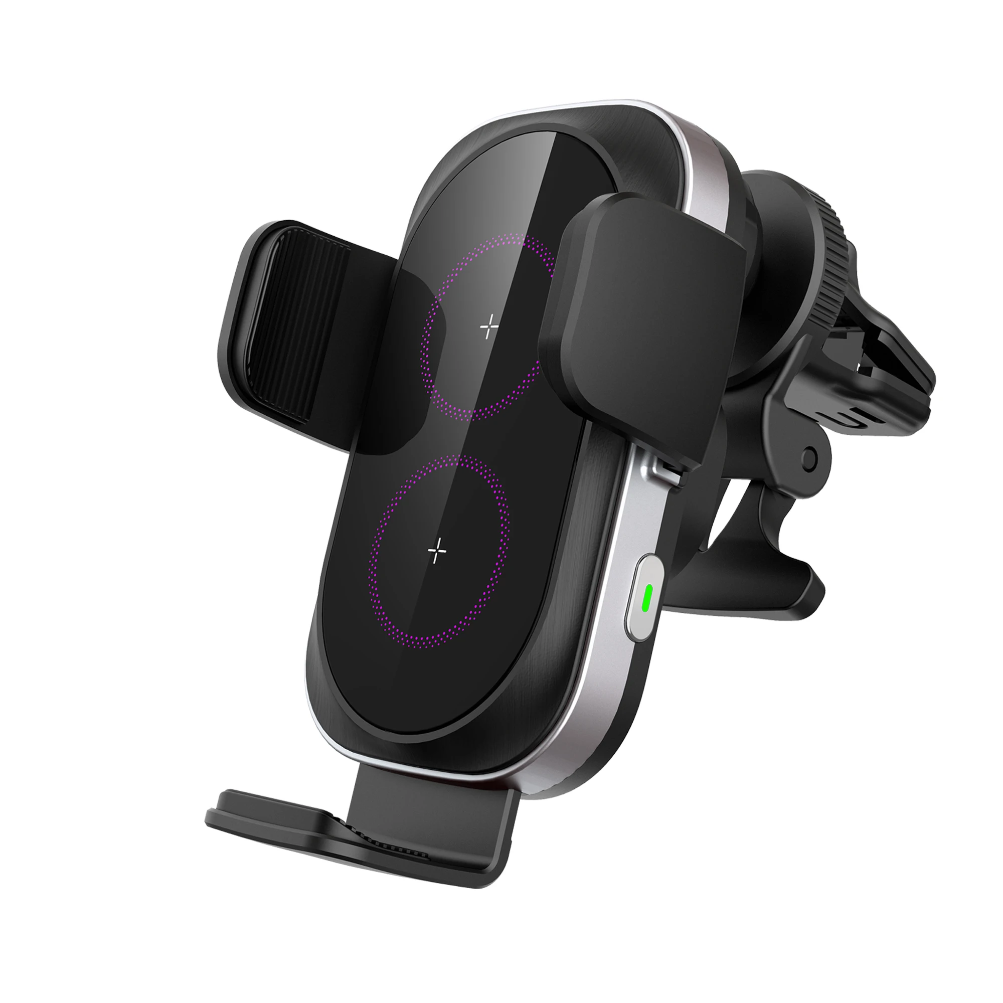 Korea Kc Certified dual coils  Wireless Charger Holder 15W Wireless Charging Car Mount Fast Qi Wireless Car Charger