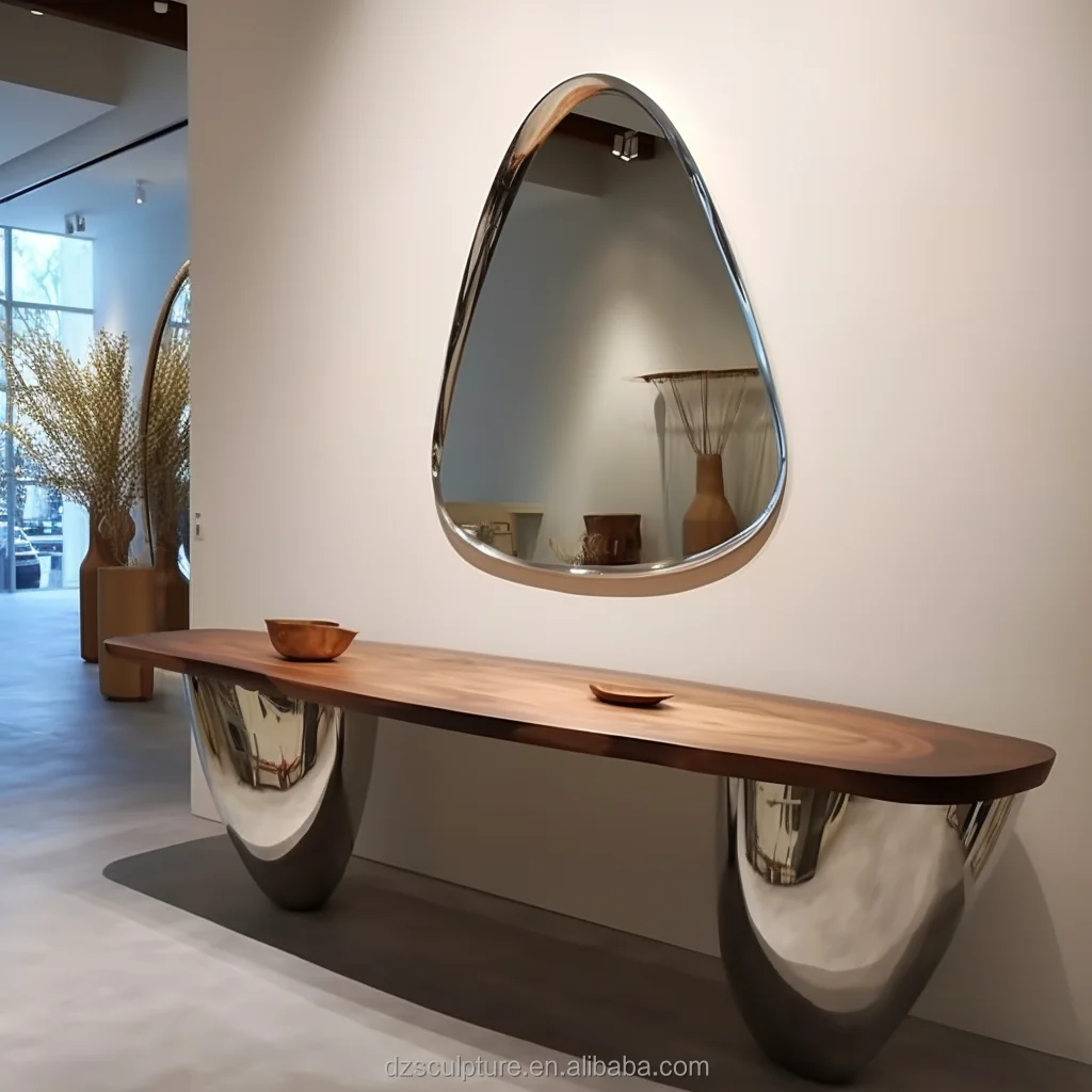 New Modern Italian Luxury Design Living Room Furniture Art Stainless Steel Metal Coffee Table