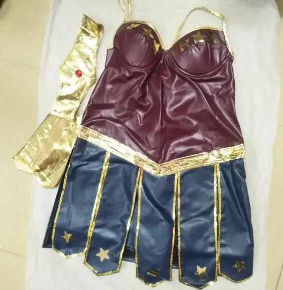 ecowalson  Movie Wonder Cosplay Uniform Skirt Halloween Party Justice Wonder Fantasia Fancy Dress Superhero Superwomen Costume