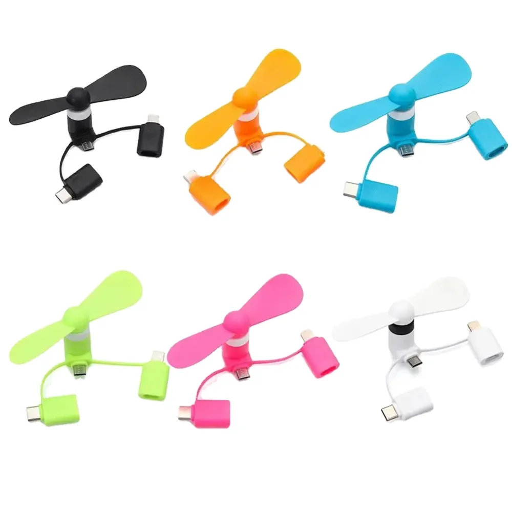 Portable 3 IN 1 Cell Phone Fan mini usb cooling fan fit for all smart phones hot wholesale price usb phone fan with your logo