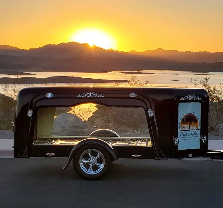Towable funeral hearse towable Coffin cart hot selling Funeral hearse car model Hearses cars for sale