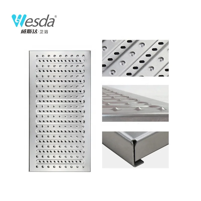 WESDA Garage Floors Outside Trench Drainage System Outdoor Metal Drainage Grates Stainless Steel Channel Drain Grate Cover
