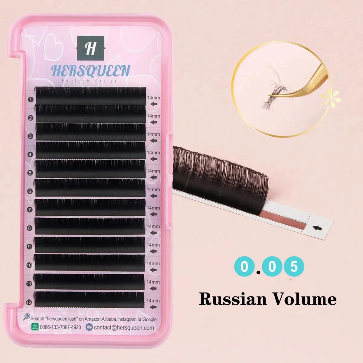 0.05 Handmade Volume Eyelash Extension Super Soft Silk Fluffy Eyelashes Matte Black Lashes Wispy Hybrid Semi Permanent Eyelashes