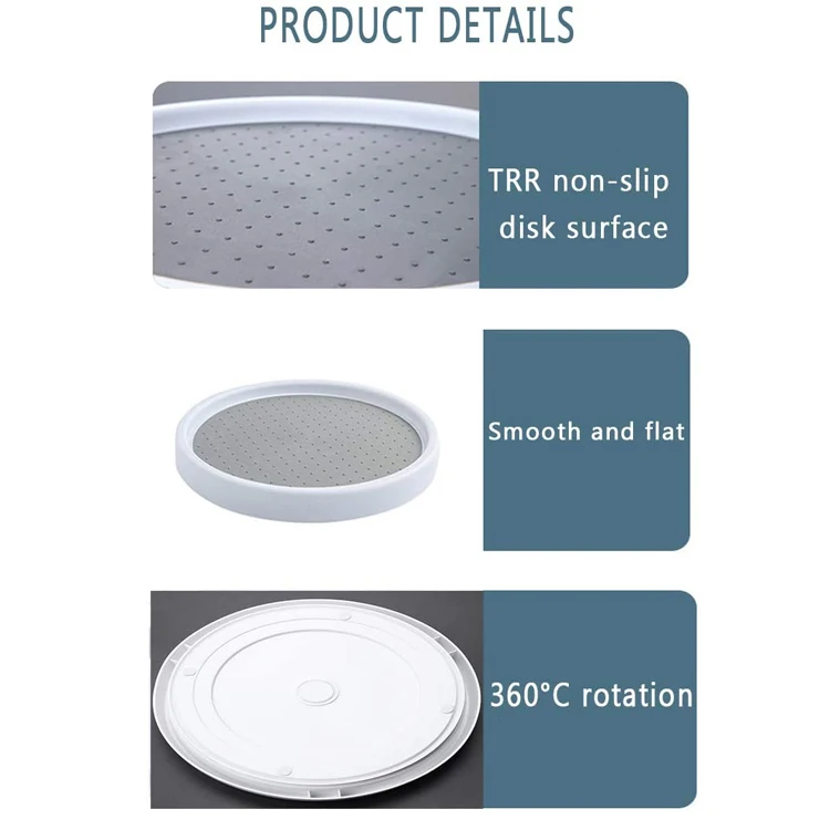 Lazy Susan Spice Rack Organizer  Rotating Kitchen Counter Tray Cabinet Organizer