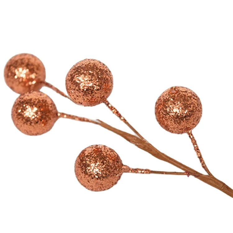 Artificial Glitter Bead berry pick for Christmas tree decoration