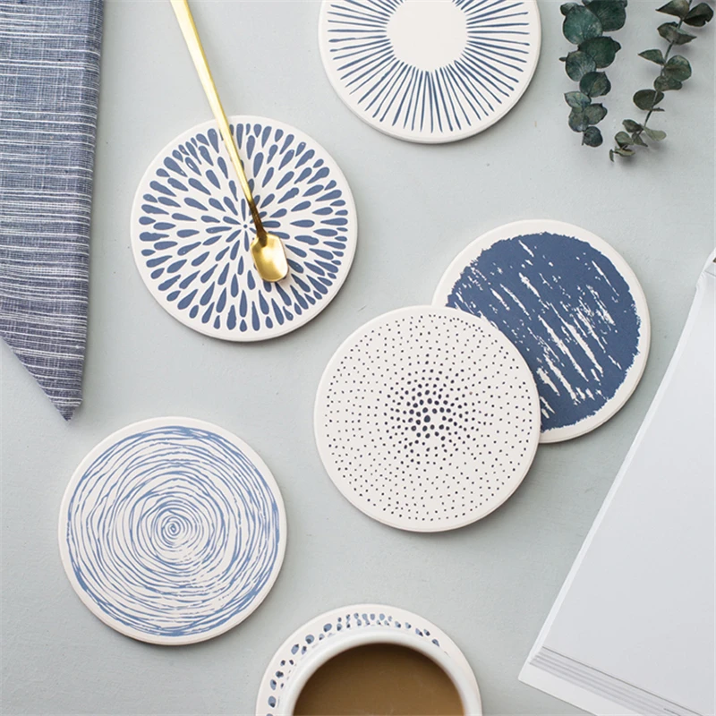 
INS Strong Water Customer Logo Eco Friendly Diatomite Cup Coaster Mat 