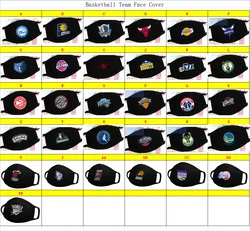 Face Cover Filters NBA Team Printed Screen printing Black with NBA basketball team Logo NBA Basketball Sports face cover