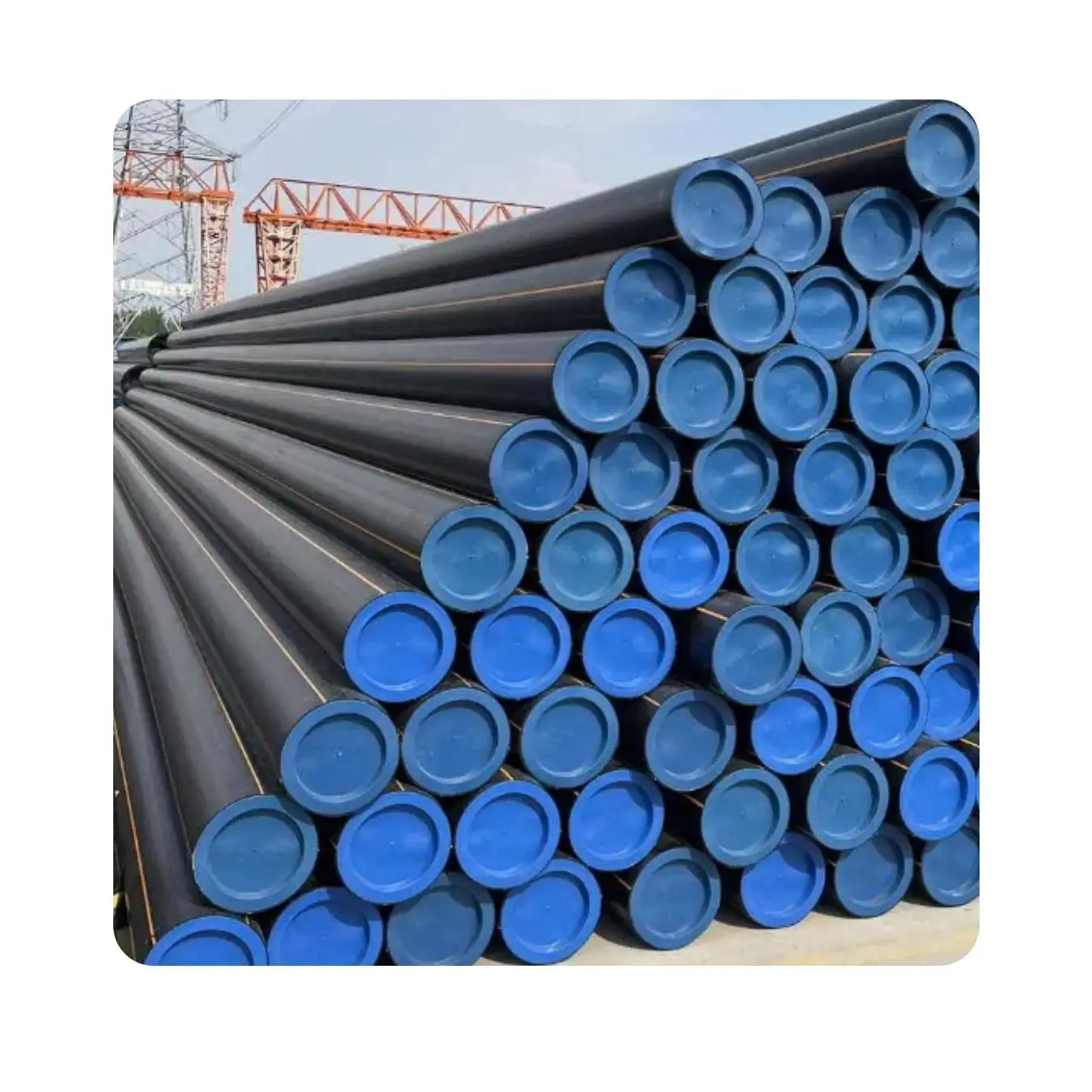 HDPE черная водопроводная труба DN20mm-1600mm опреснения морской воды Оросительная