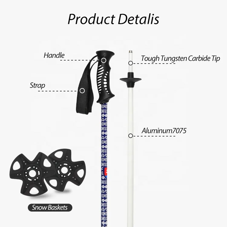 Лыжные палки KingGear из углеродного волокна алюминиевые 7075 альпинистские тактические скандинавские 18 мм лыжные на