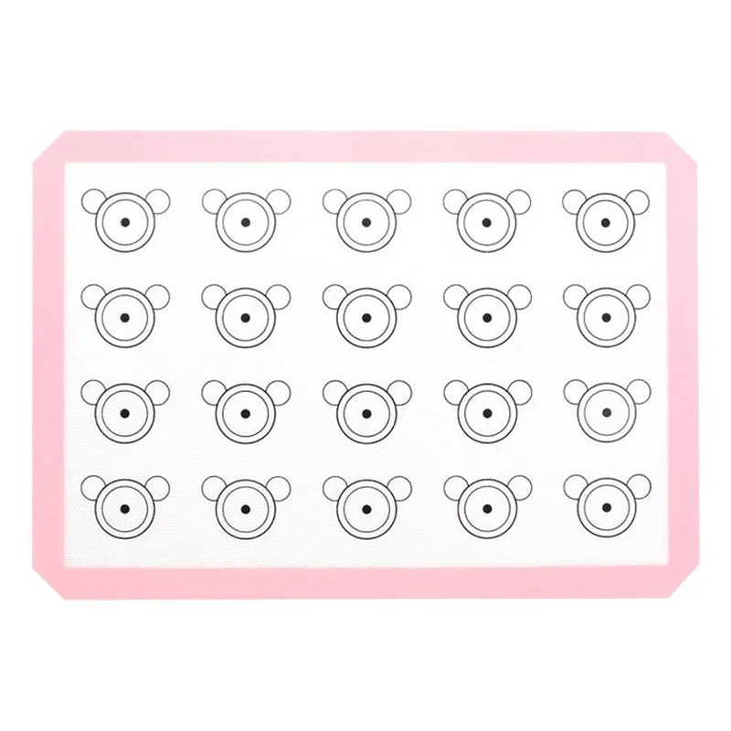 Custom premium eco-friend non-stick air fryer food grade kitchen silicone baking mat set for Macarons