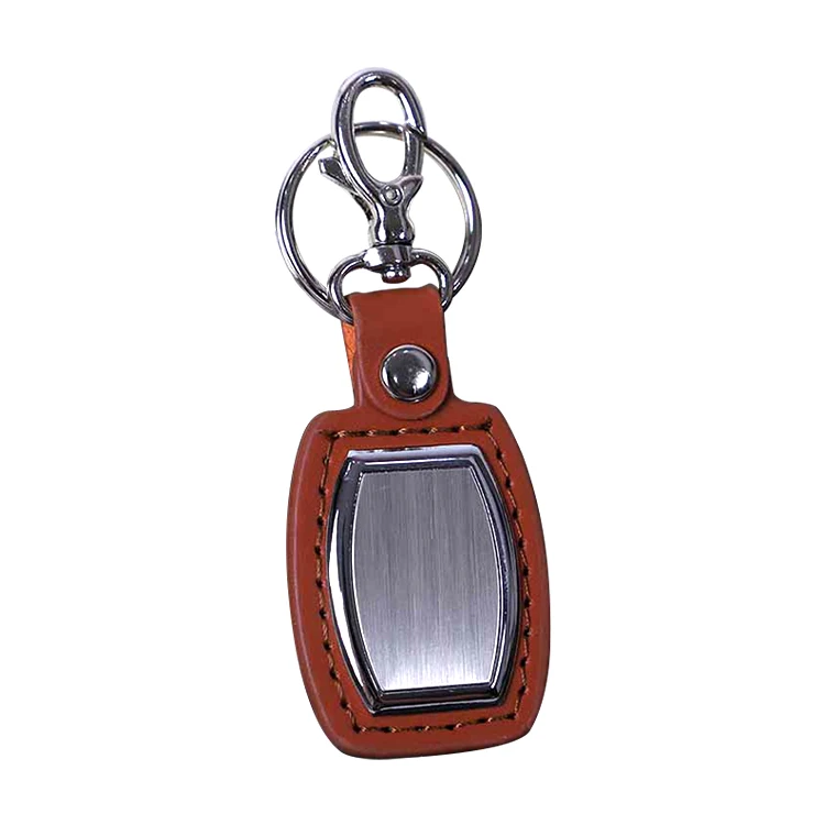 Wholesale Custom Laser Engraving Metal Digital Printing Photo Keyring Blanks Pu Leather Keychain