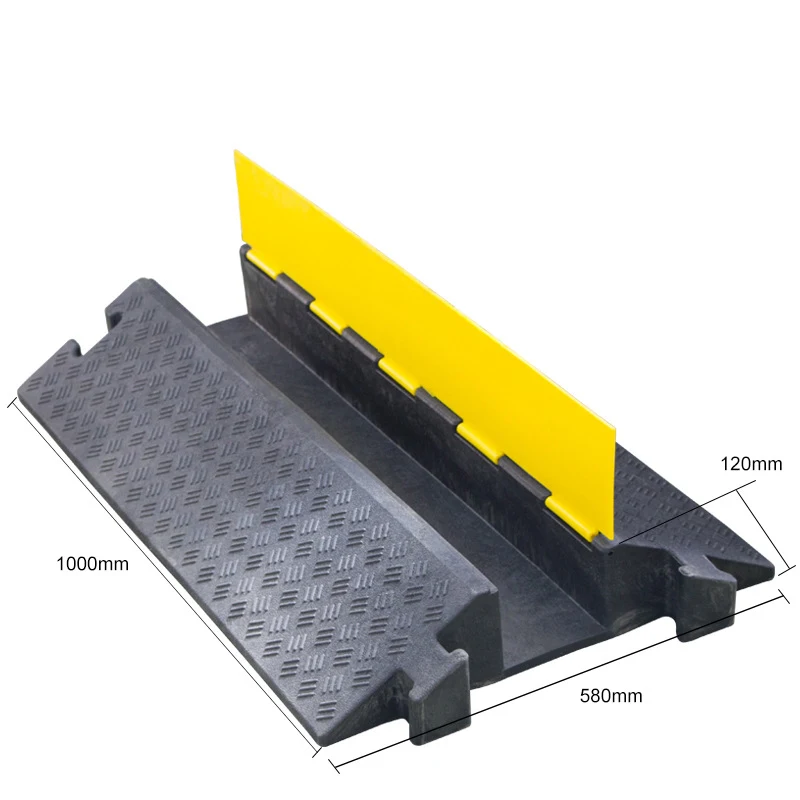 heavy duty Rubber Plastic   cable protector cover  1 channel road speed bump ramp cord cover