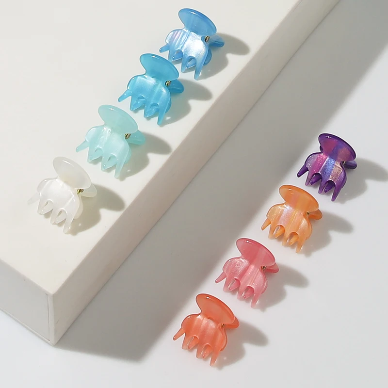 wholesale mini hair jaw claw clips tall crab octopus hair claws clamps small plastic acetate butterfly claw clips for women hair