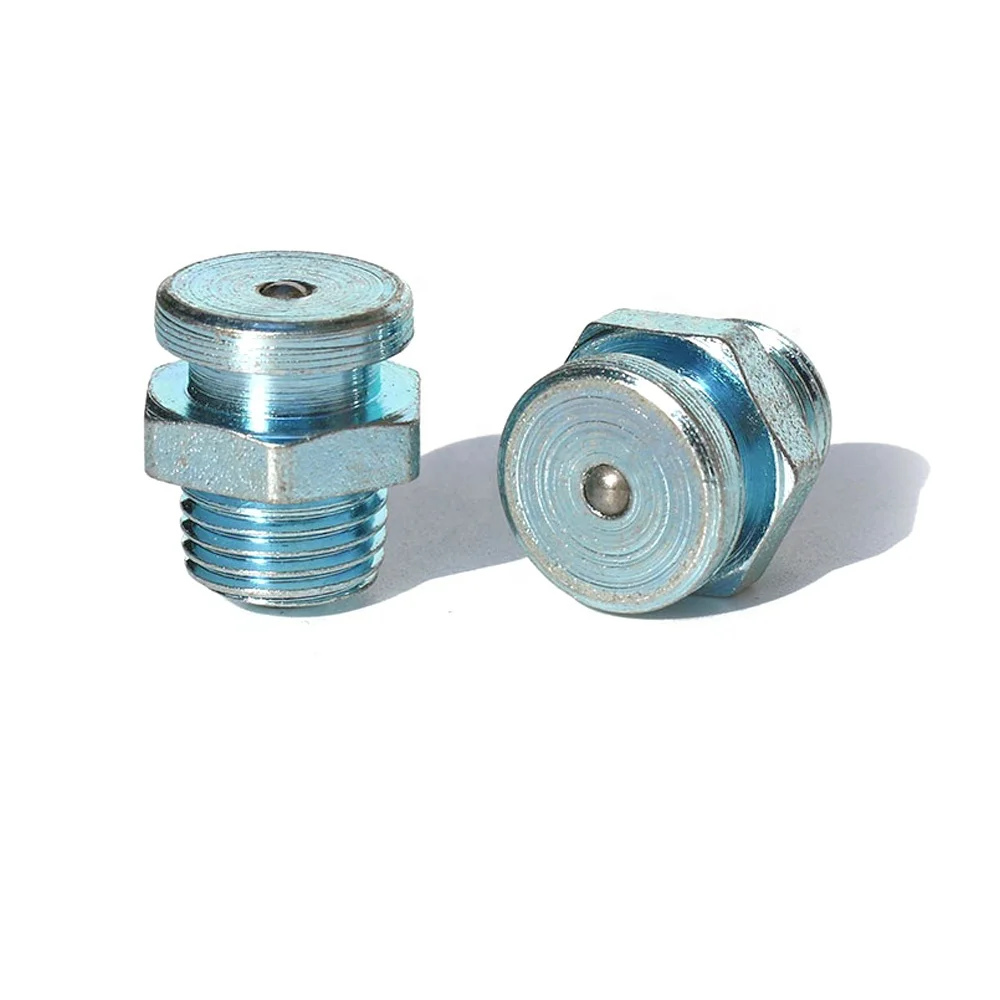 High quality steel zinc plated 8mm straight button head type grease fitting Alemite Grease Nipple Fittings  auto parts for cars